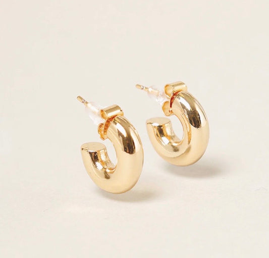 Chunky Gold Hoops - 14K Gold Dipped Gold and White Gold Options