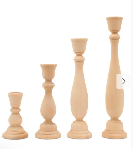 Birch Light Wood Candle Holders, Modern Classic