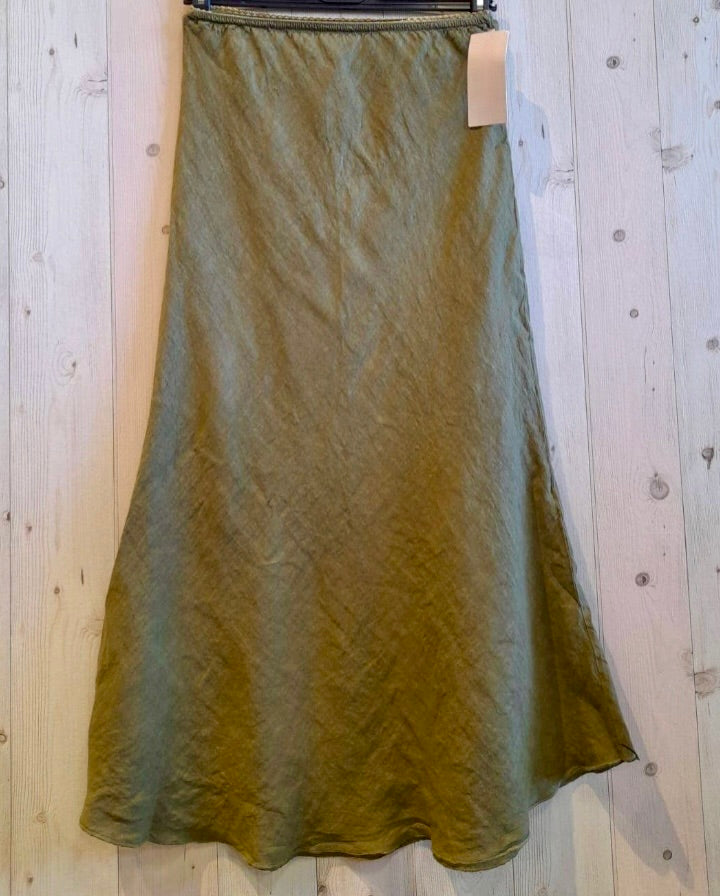 Linen Bias Cut Skirt, 100% Linen, Made in Italy