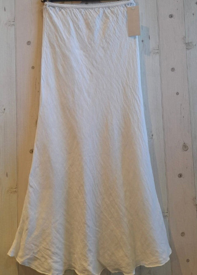 Linen Bias Cut Skirt, 100% Linen, Made in Italy