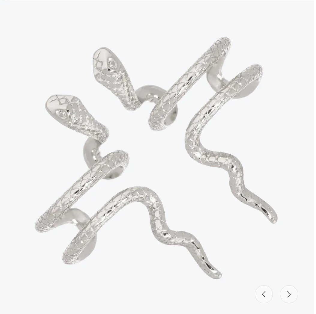 Snake Ear Cuff, Slyther.  18kt Gold Plate, 925 Sterling Silver