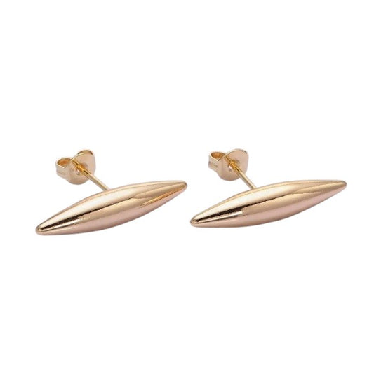 16K Gold Filled 22.5mm Sphere Geometric Bar Stud Earrings