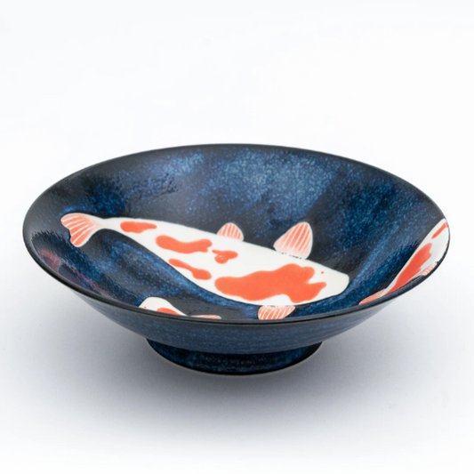 Japanese Mino-ware Koi Fish Serving Bowl