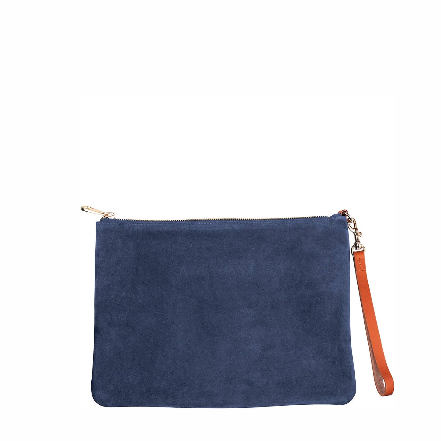 "Sofie" Suede Clutch with Leather Wristlet Strap