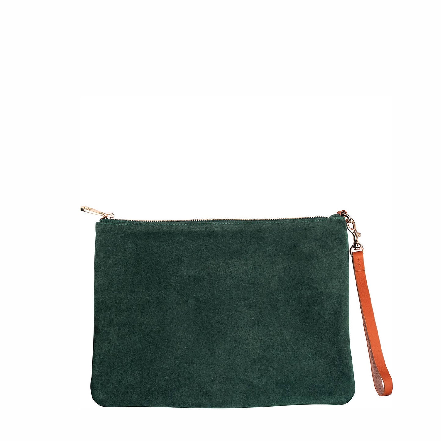 "Sofie" Suede Clutch with Leather Wristlet Strap