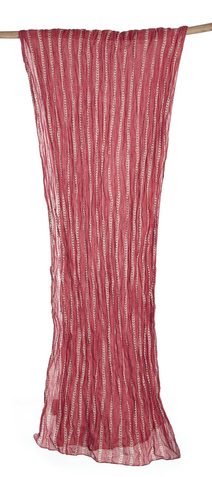 Tangerine Clay Scarf, Hand Block Printed, Organic Cotton, India