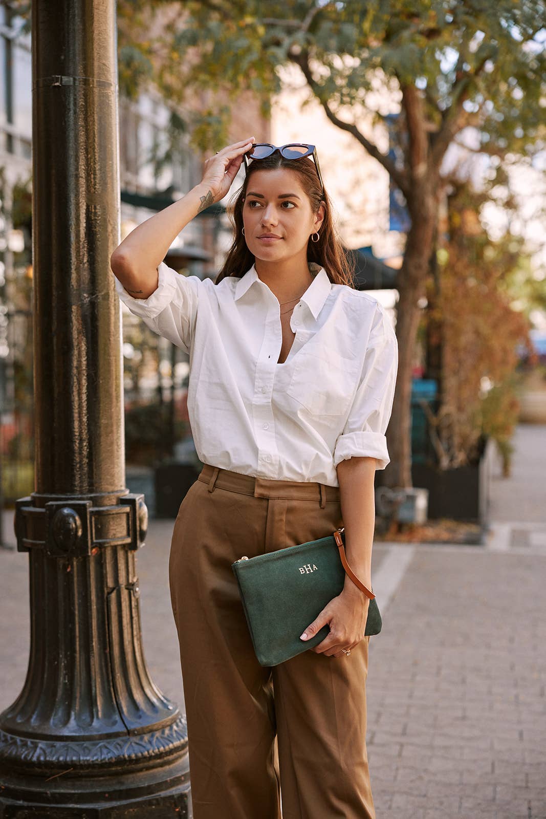 "Sofie" Suede Clutch with Leather Wristlet Strap