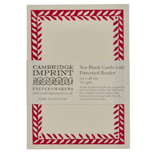 10 Postcards with Patterned Border in Bright Pink