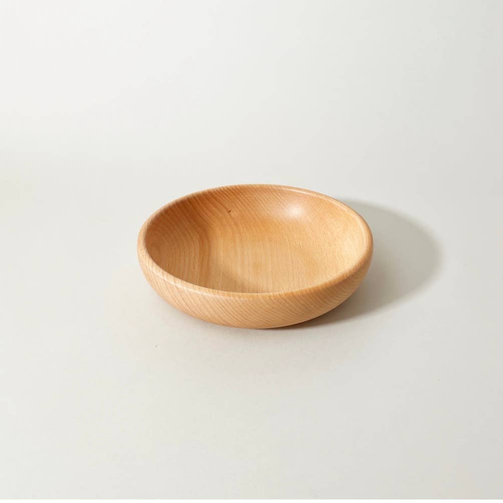 Beech Shallow Bowl - Wood Salad or Serving Bowl, Made in California