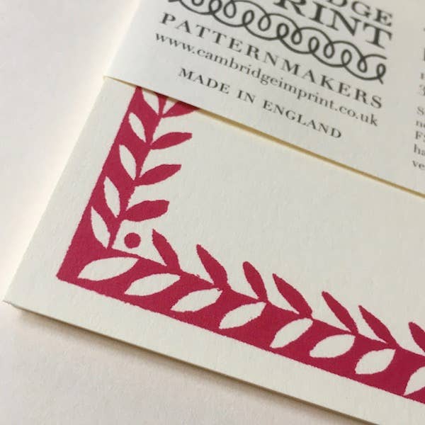 10 Postcards with Patterned Border in Bright Pink