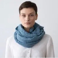 Linen Scarf Deep Pool  18" x 79" 100% Linen