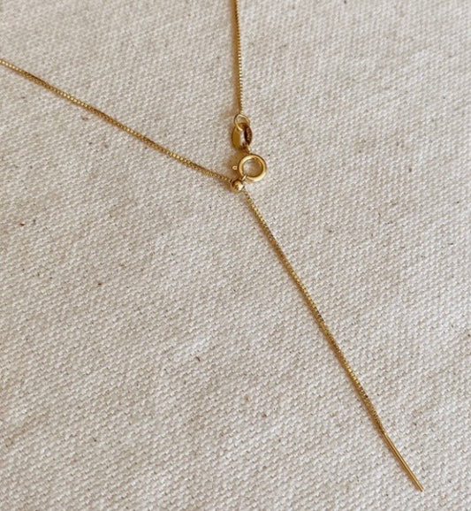 Adjustable Box Chain Necklace 18kt Gold Filled